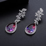 Water Drop Earrings Silver 925 Zircon Ear-drops