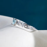 Heart Shaped Green Red Zircon Silver 925 Ring for Her