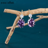 Yellow Drop Earrings Women Silver 925 Purple Zircon Amethyst Party Ear Access