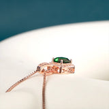 Green Zircon Emerald Pendant Silver 925 Necklace for Women