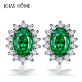 925 Silver Earrings Sri Lanka Royal Sapphire Gemstone Princess Flower Earrings