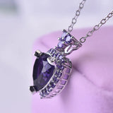 925 Silver Amethyst Love Pendant Necklace Gift