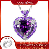 925 Silver Amethyst Love Pendant Necklace Gift