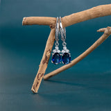 925 Silver Drop Earrings Sapphire Emerald Gemstone Fine Jewelry