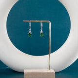 925 Silver Drop Earrings Sapphire Emerald Gemstone Fine Jewelry