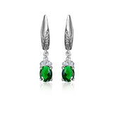 925 Silver Drop Earrings Sapphire Emerald Gemstone Fine Jewelry