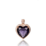 Joiashome 925 Silver Pendant Necklace with Amethyst Gemstones