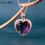 925 Sterling Silver Women Pendant Necklace With Amethyst Gemstones