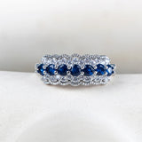 925 Silver Engagement Ring with Round Gemstone Size 6-10