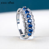 925 Silver Engagement Ring with Round Gemstone Size 6-10