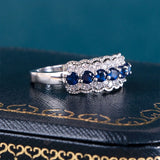925 Silver Engagement Ring with Round Gemstone Size 6-10