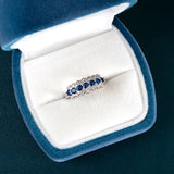 925 Silver Engagement Ring with Round Gemstone Size 6-10