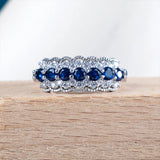 925 Silver Engagement Ring with Round Gemstone Size 6-10
