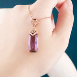 Joiashome Women Pendant Necklace Amethyst Gemstones Fine Gift