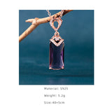 Joiashome Women Pendant Necklace Amethyst Gemstones Fine Gift