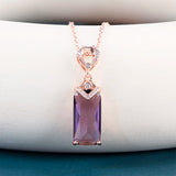 Joiashome Women Pendant Necklace Amethyst Gemstones Fine Gift