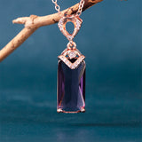 Joiashome Women Pendant Necklace Amethyst Gemstones Fine Gift