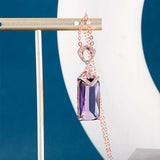 Joiashome Women Pendant Necklace Amethyst Gemstones Fine Gift