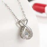 Joiashome Classic Women Silver 925 Pendant Necklace with Zircon