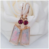 Irregular Opal Earrings 925 Silver Gemstone Drop Earrings