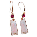Irregular Opal Earrings 925 Silver Gemstone Drop Earrings