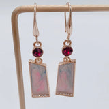 Irregular Opal Earrings 925 Silver Gemstone Drop Earrings
