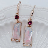Irregular Opal Earrings 925 Silver Gemstone Drop Earrings