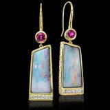 Irregular Opal Earrings 925 Silver Gemstone Drop Earrings