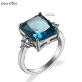 Joiashome Multicolor Zircon Rings 925 Sterling Silver Rectangle