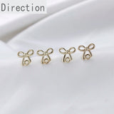 Joker Bow Pearl Love Alloy Silver Earrings DIY Accessories