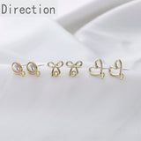 Joker Bow Pearl Love Alloy Silver Earrings DIY Accessories