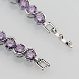 Jolly Purple Zircon Silver Bracelet for Women