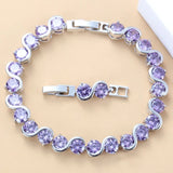 Jolly Purple Zircon Silver Bracelet for Women