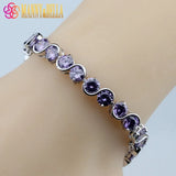 Jolly Purple Zircon Silver Bracelet for Women