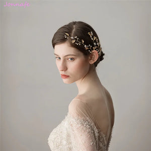 Jonnafe Boho Leaf Hair Vine Bridal Jewelry Crystal Wedding Hair Piece