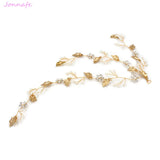 Jonnafe Boho Leaf Hair Vine Bridal Jewelry Crystal Wedding Hair Piece