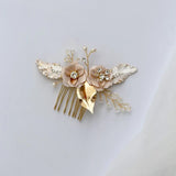 Jonnafe Bridal Leaf Hair Comb Pins Wedding Jewelry