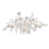 Jonnafe Porcelain Flower Bridal Hair Comb