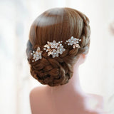 Jonnafe Freshwater Pearls Hair Pins Bridal Jewelry Flower Wedding Headpiece
