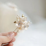Jonnafe Freshwater Pearls Hair Pins Bridal Jewelry Flower Wedding Headpiece