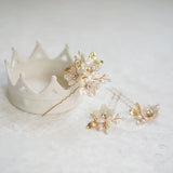 Jonnafe Freshwater Pearls Hair Pins Bridal Jewelry Flower Wedding Headpiece