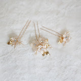 Jonnafe Freshwater Pearls Hair Pins Bridal Jewelry Flower Wedding Headpiece