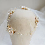 Jonnafe Freshwater Pearls Wedding Hair Jewelry Vine Flower Bridal Tiara Headband