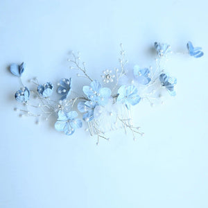 Jonnafe Floral Hair Comb Pearls Bridal Hair Jewelry