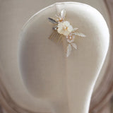 Jonnafe Natural Shell Flower Women Headpiece Bridal Small Hair Comb