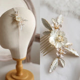 Jonnafe Natural Shell Flower Women Headpiece Bridal Small Hair Comb