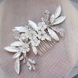 Jonnafe Silver Leaf Bridal Hair Comb Wedding Hair Accessories