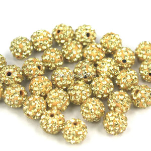 100pcs Czech Crystal Rhinestone Pave Clay Round Disco Ball Spacer Beads