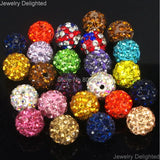 100pcs Czech Crystal Rhinestone Pave Clay Round Disco Ball Spacer Beads