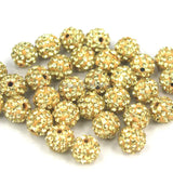 100pcs Czech Crystal Rhinestone Pave Clay Round Disco Ball Spacer Beads